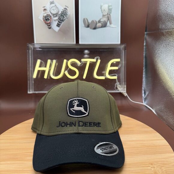 John Deere Olive Green/Black Stretch-fit cap - Picture 1 of 10